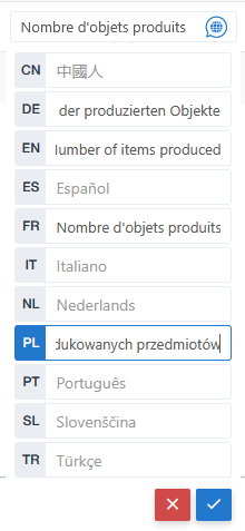 Saisie des traductions
