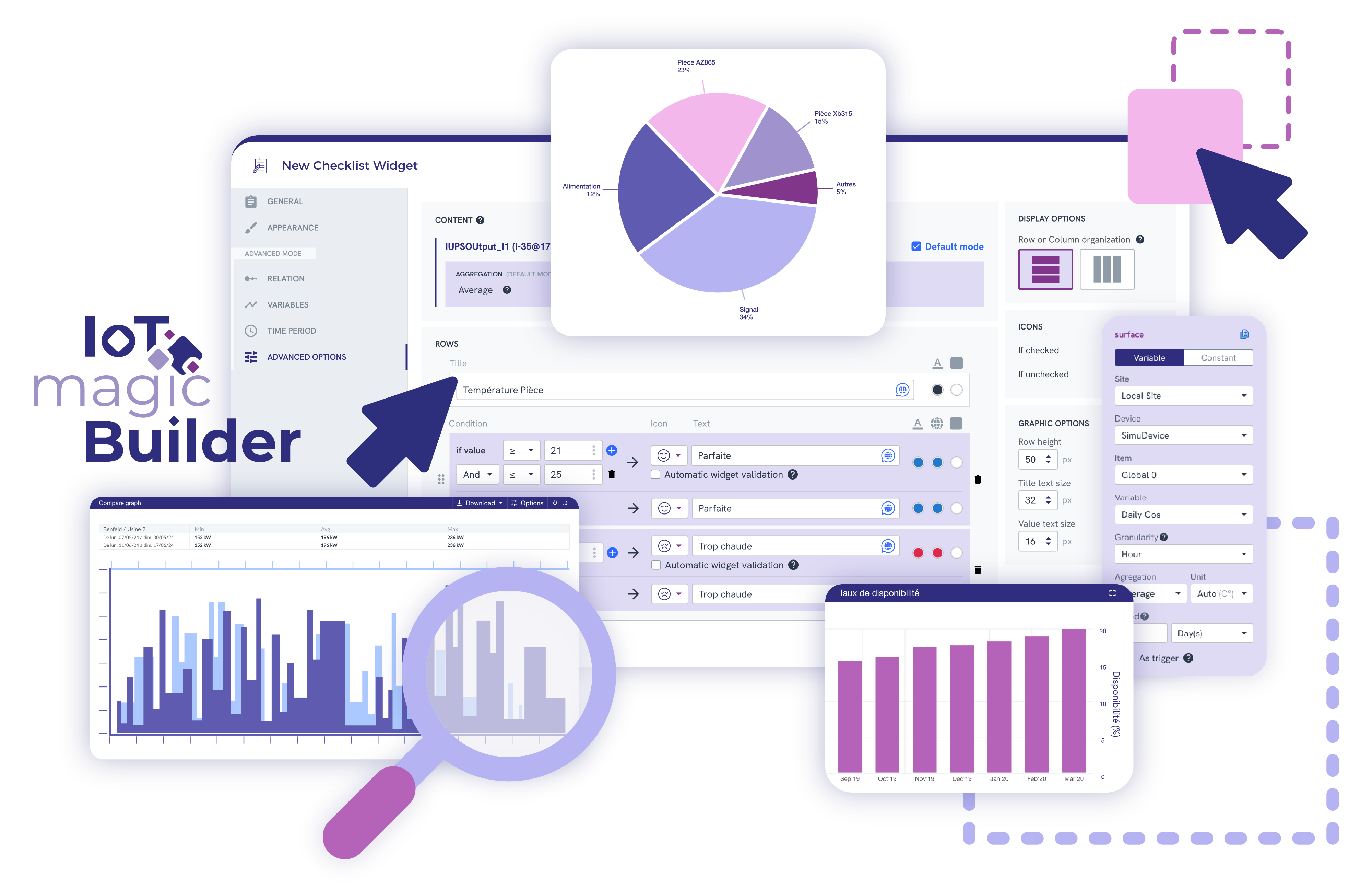 Visuels de configuration de widget