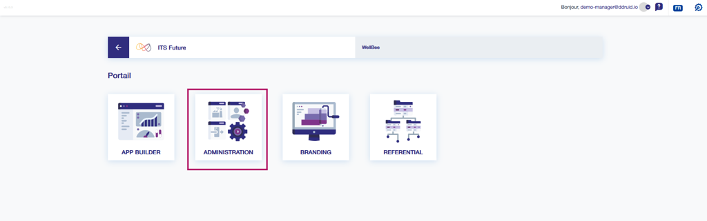 Portail IoT magic Builder — Application Administration