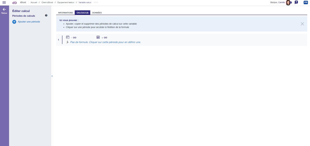Configuration des périodes de calcul